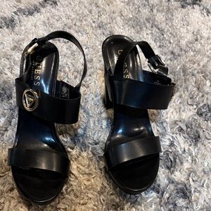 GUESS Black Platform Heels